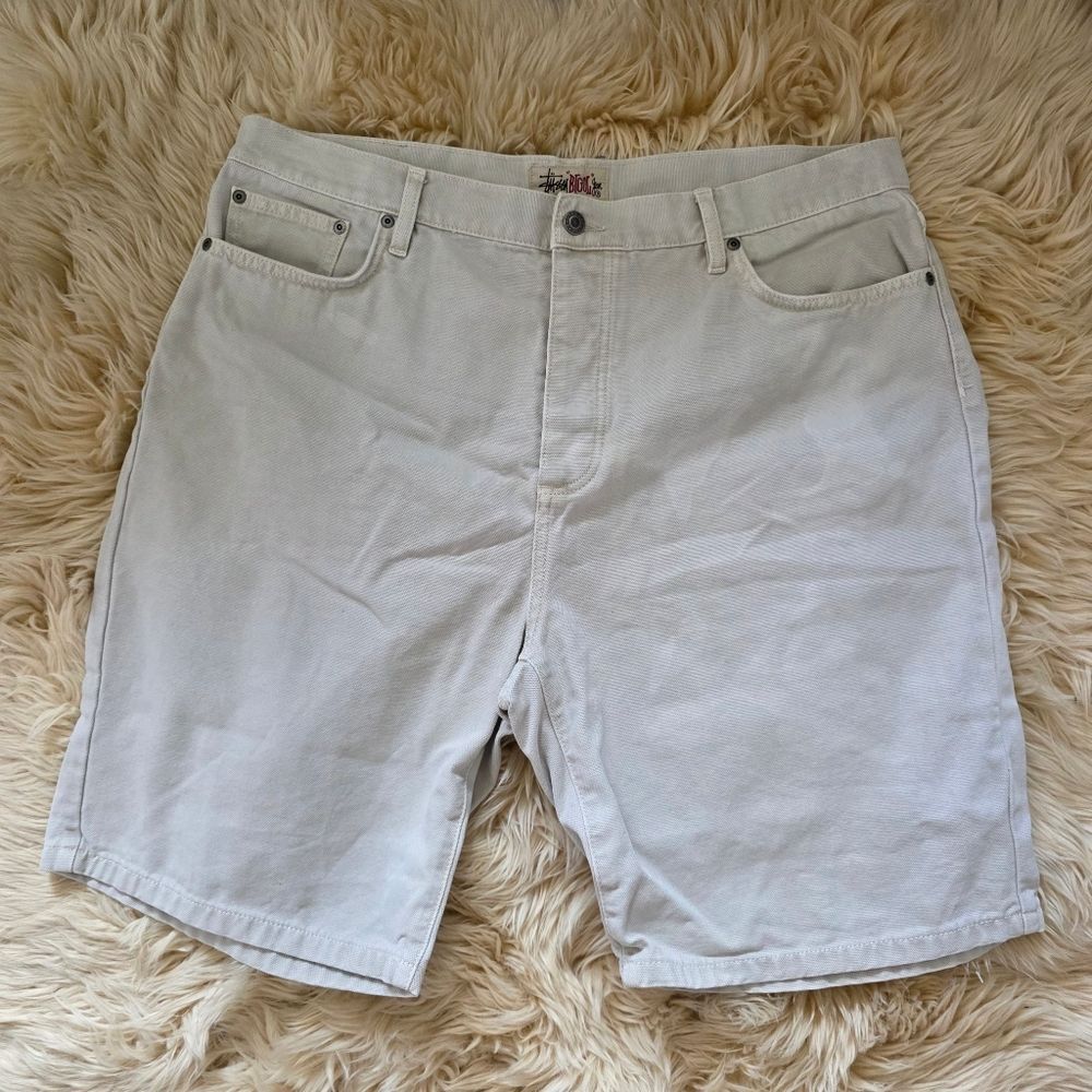 Stussy Big Ol Jeans Creme Jean Shorts Size 38